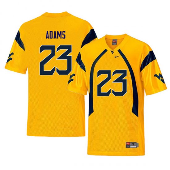 Men's West Virginia Mountaineers NCAA #23 Jordan Adams Yellow Authentic Nike Retro Stitched College Football Jersey CR15M65RA